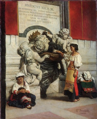 Fontein bij de Kathedraal van St. Pieter in Rome, 1868 door Leon Joseph Florentin Bonnat